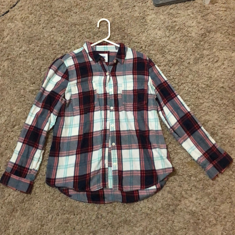 Plaid long sleeve button up